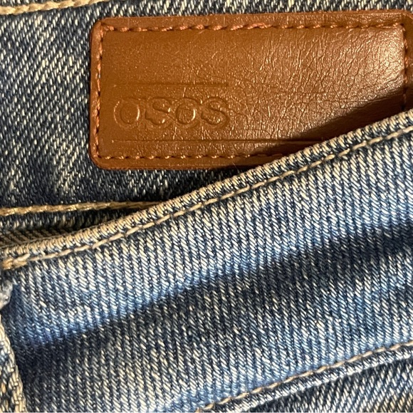 ASOS 90’s long baggy denim shorts patchwork size 30 - Picture 4 of 5